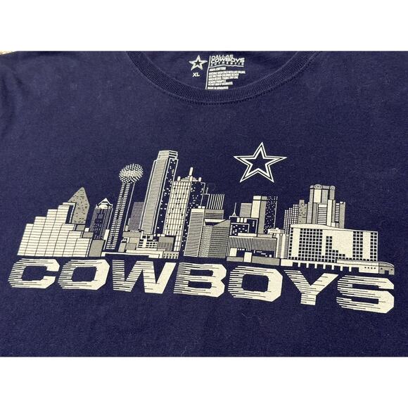 XL Dallas‎ Cowboys Authentic NFL Apparel SS Navy Blue Crew Neck Tee Shirt Mens - Picture 2 of 9